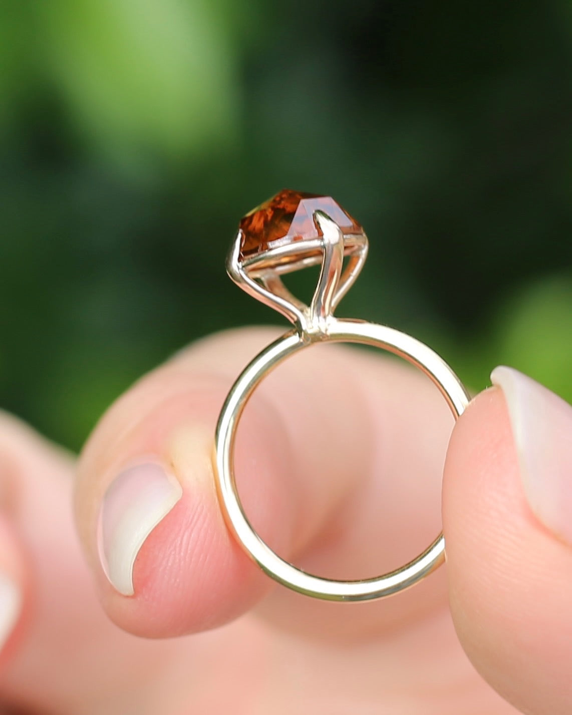 3.87ct Rose Cut Australian Zircon Ring, Claw Set in 9ct Yellow Gold, size 5.25 or K, 2.40g