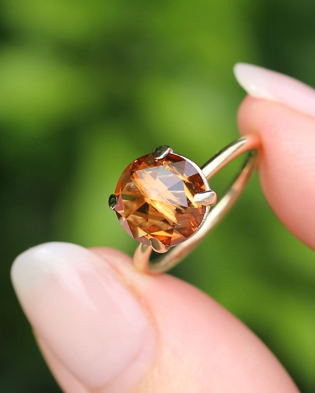 3.87ct Rose Cut Australian Zircon Ring, Claw Set in 9ct Yellow Gold, size 5.25 or K, 2.40g