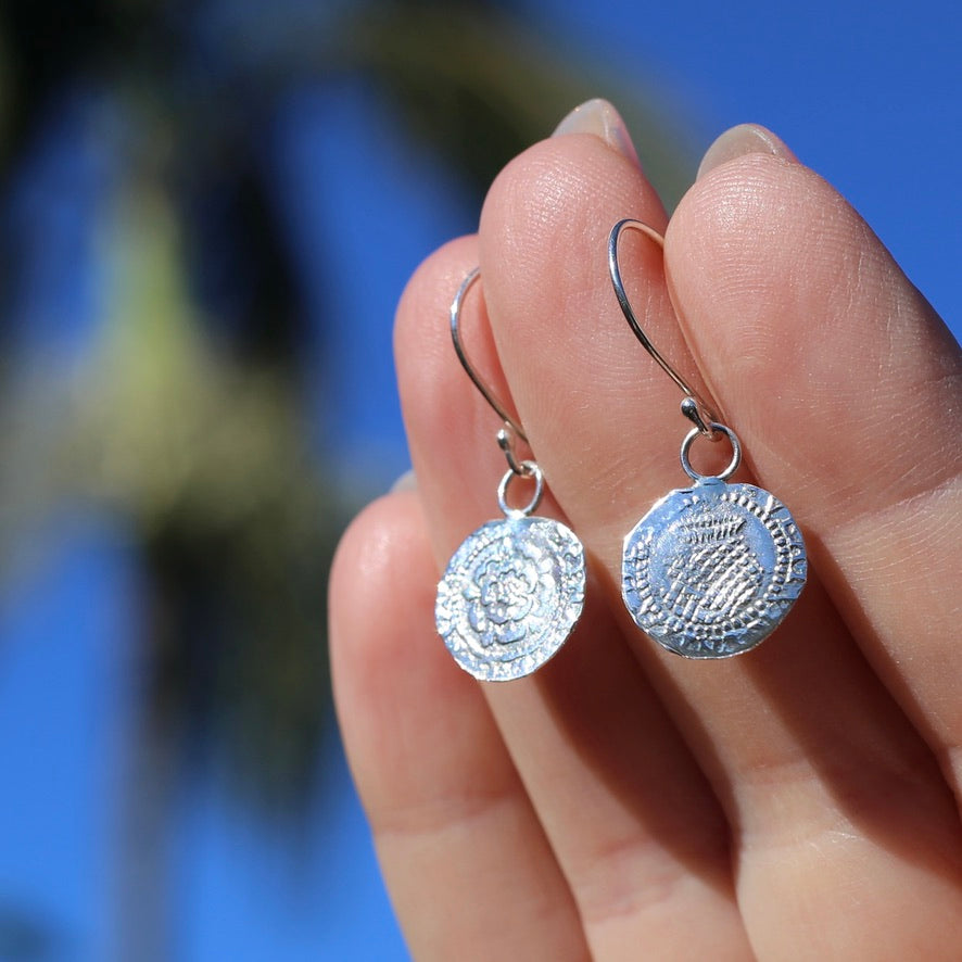 The Penny, Earrings -  Replica of the James I Penny Second Coinage 1604 - 1619