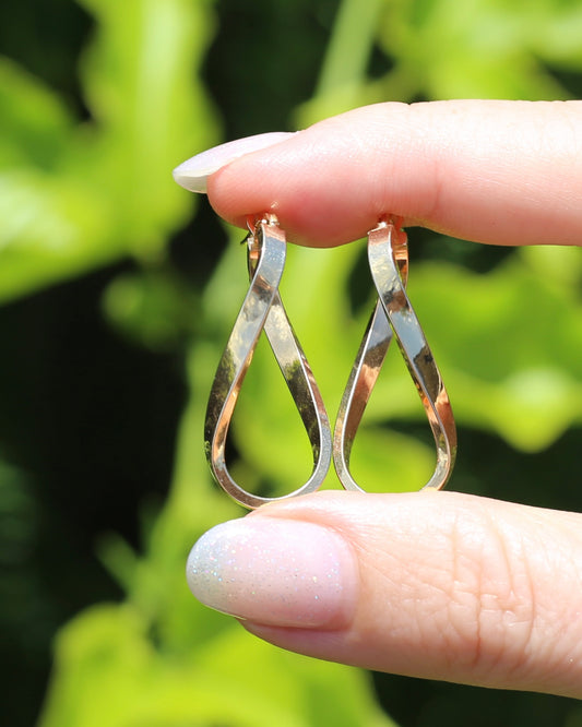 Italian Made Hollow Gold Hoop Earrings, 9ct Yellow Gold, 1.68g