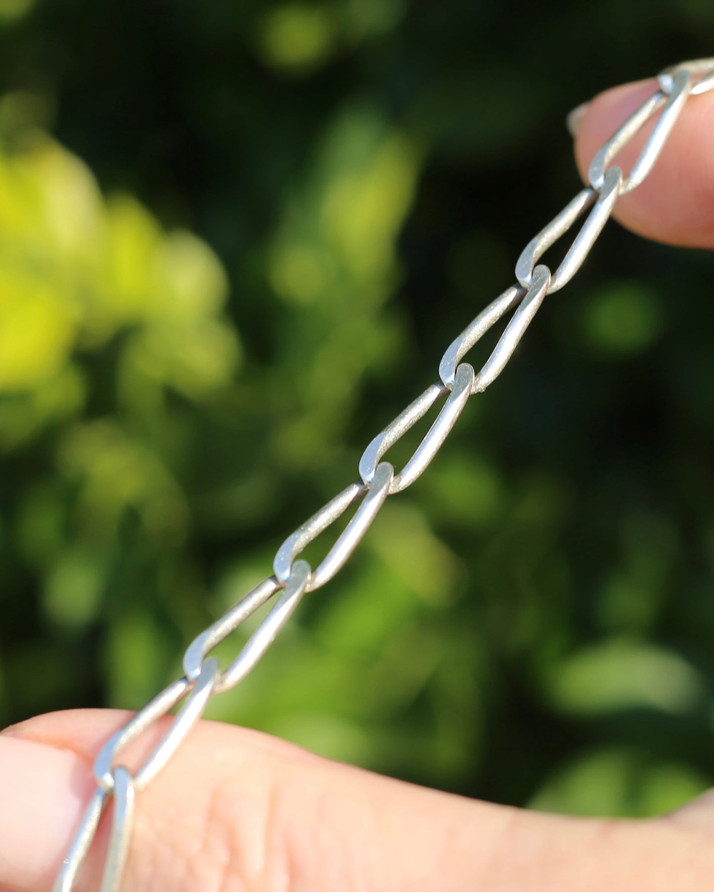 Italian Made Oval Curb Link Silver Chain, Paperclip Feels, 27.52g, 72cm