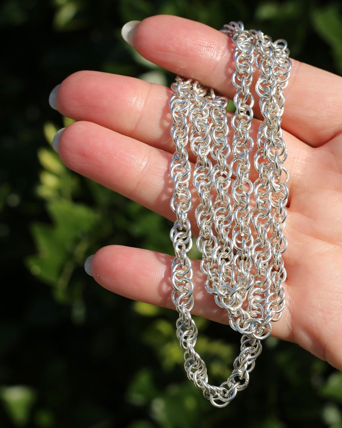 62cm Twisted Double Cable Silver Chain, 38.96g