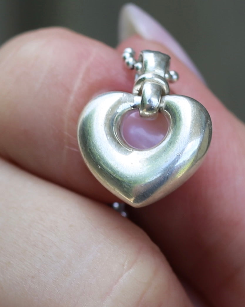 Vintage Italian Made Sterling Silver Heart Pendant, 6.44g
