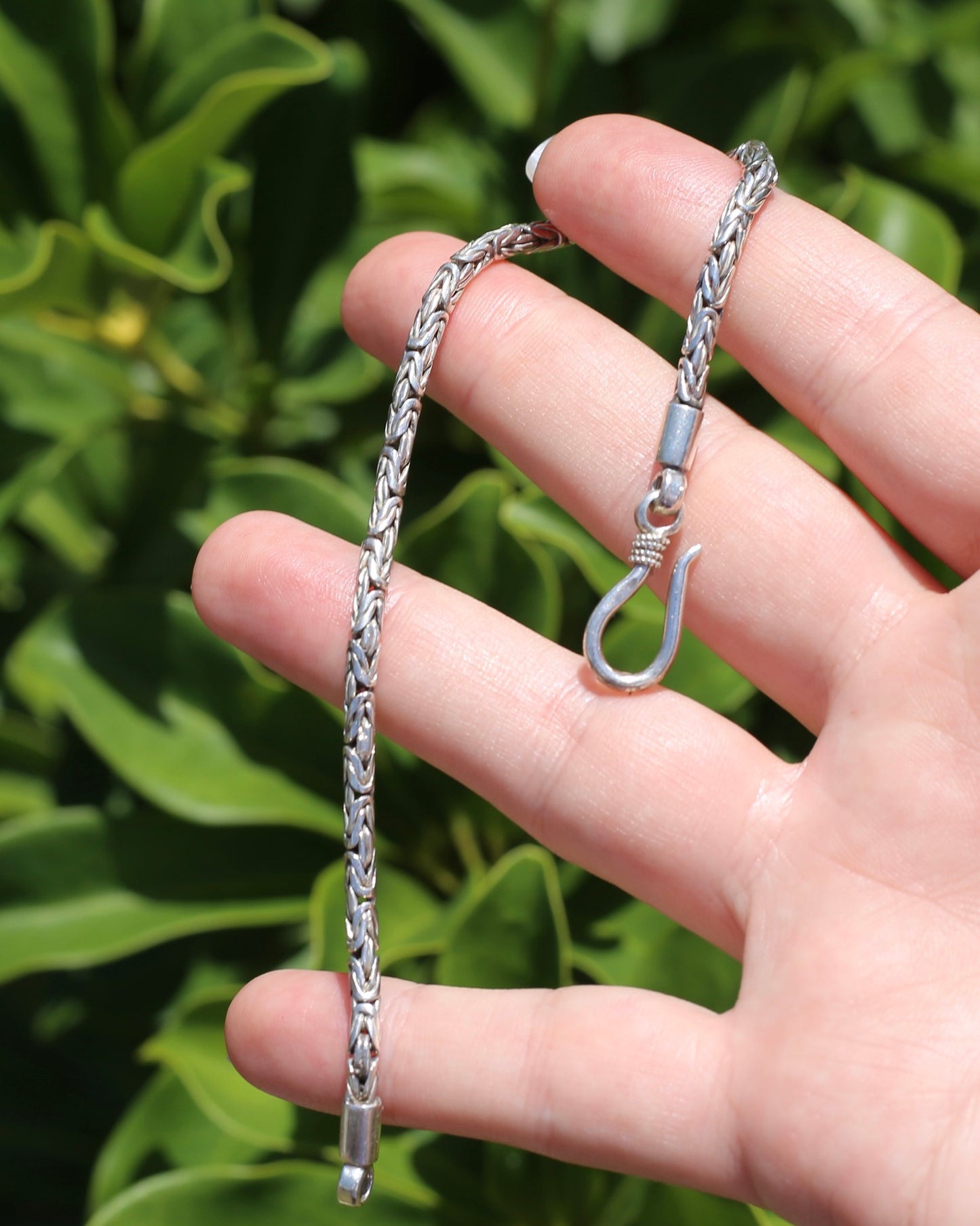 Sterling Silver Byzantine Silver Bracelet or Extender with Hook Clasp, 21cm or 8.25 inches, 11.72g