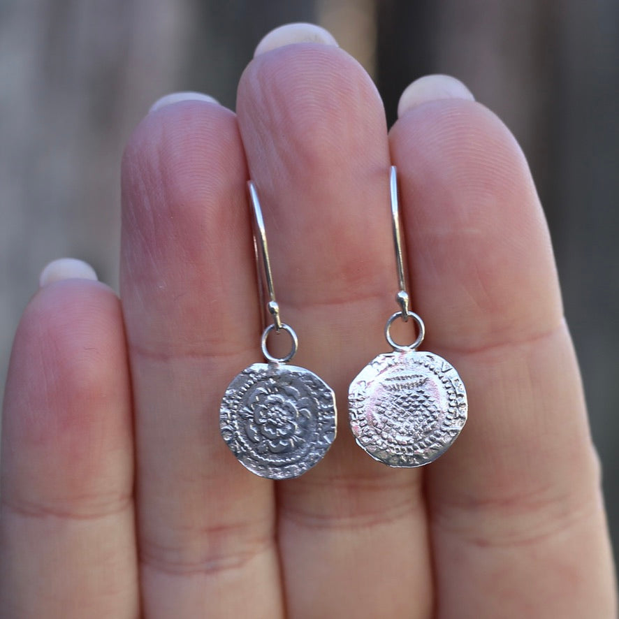 The Penny, Earrings -  Replica of the James I Penny Second Coinage 1604 - 1619