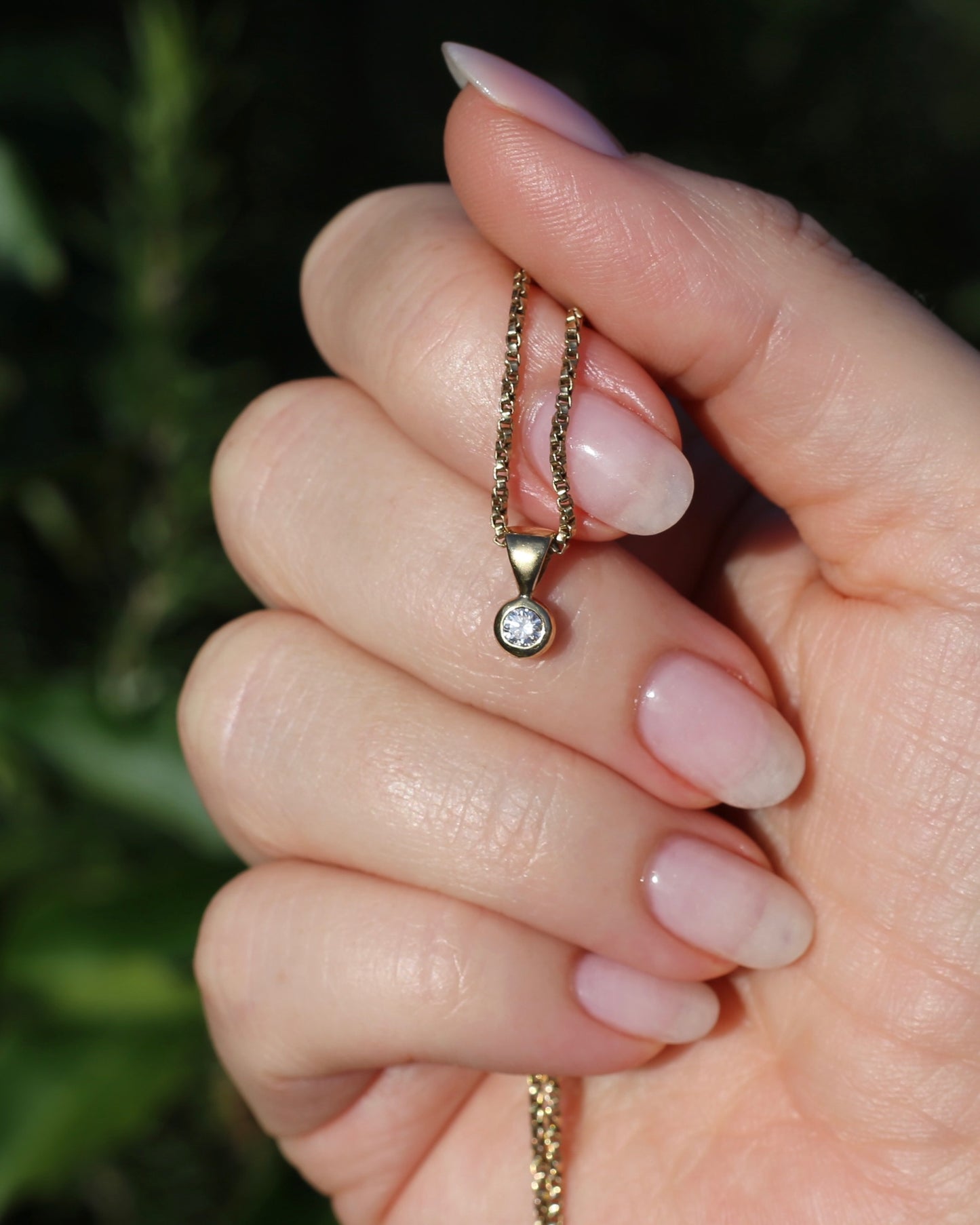 Vintage 0.2ct Natural Diamond Bezel Set Pendant, 9ct Yellow Gold, 0.45g