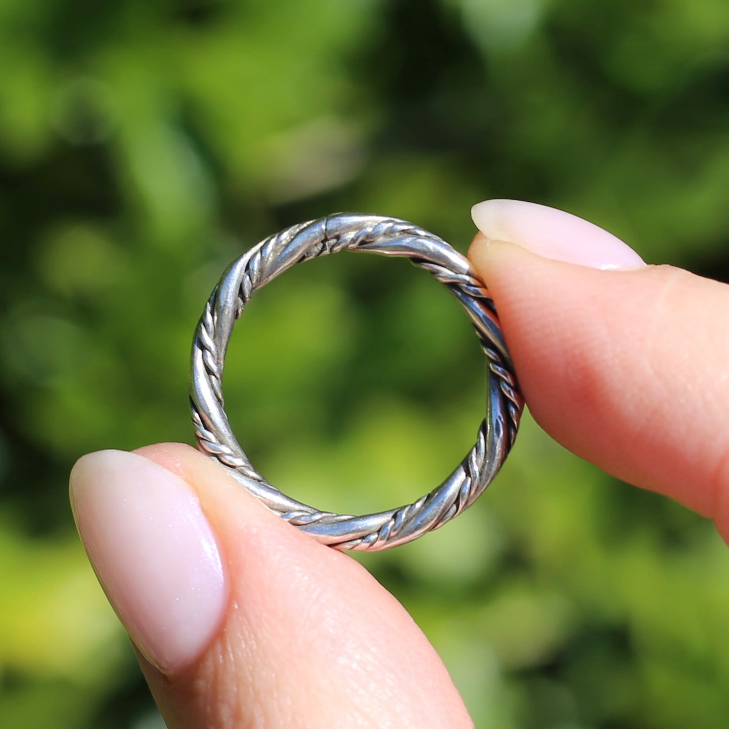 Twisted Rope Ring, Sterling Silver, size O or 7.25