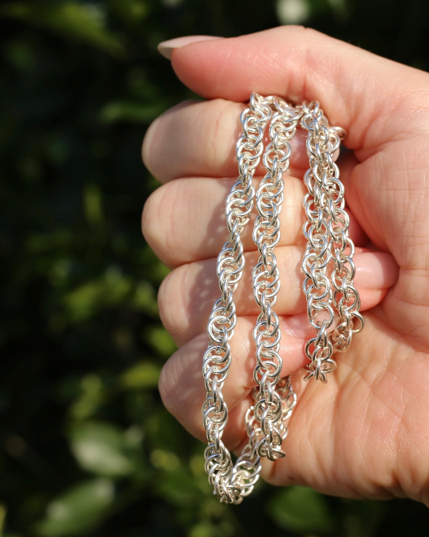 62cm Twisted Double Cable Silver Chain, 38.96g