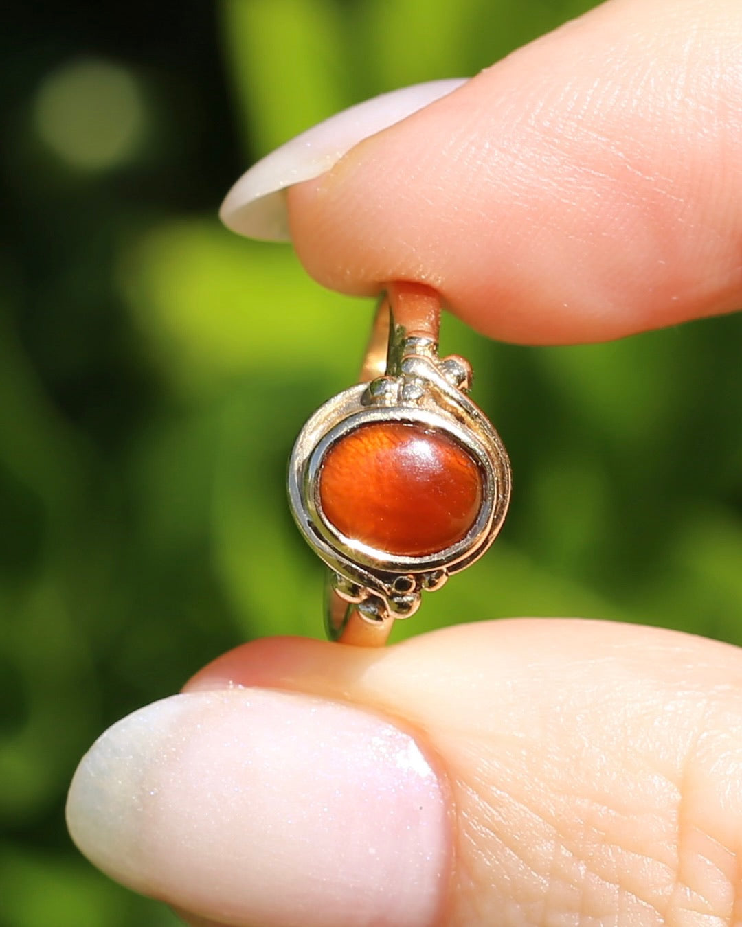 Bezel Set Carnelian Cabochon Signet Type Ring, 9ct Yellow Gold, size I1/2 or 4.5
