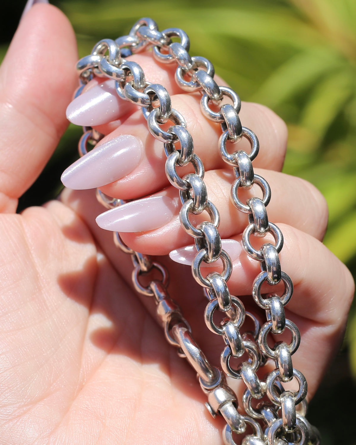 Fabulous Italian Made Semi Hollow Silver Cable Chain with Large Bolt Clasp, 40.4g, 45.75cm or 18 inches