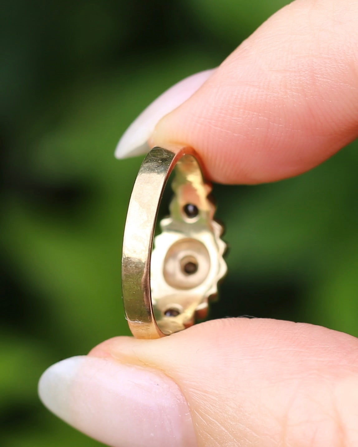 Victorian Revival Garnet Trilogy Star Set Ring, 9ct Yellow Gold, size O1/2 or just over 7.25