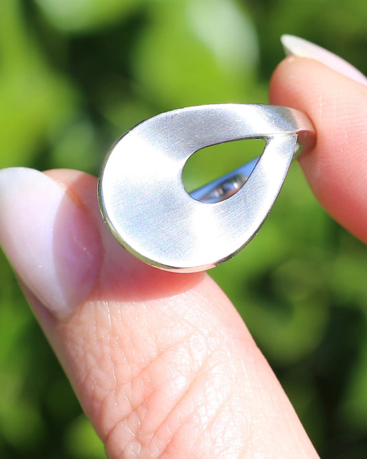 Vintage German Breuning Ring, Brushed Silver, size 8 or Q