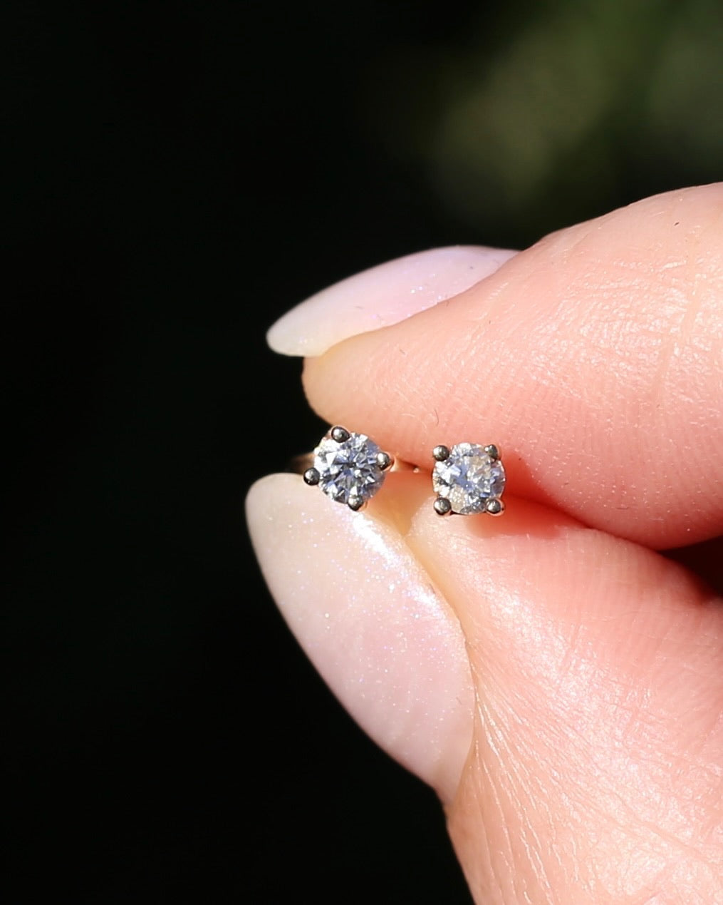 0.24ct TDW Diamond Studs, 9ct Yellow Gold Screw Post Studs, 4 Claw Gold, 9ct Yellow Gold