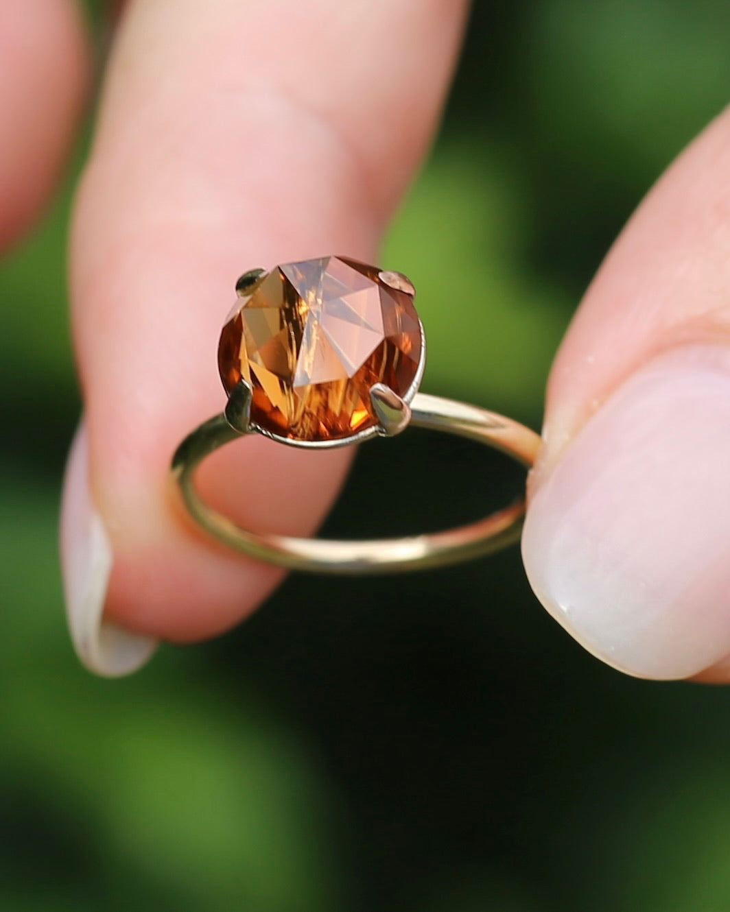 3.87ct Rose Cut Australian Zircon Ring, Claw Set in 9ct Yellow Gold, size 5.25 or K, 2.40g