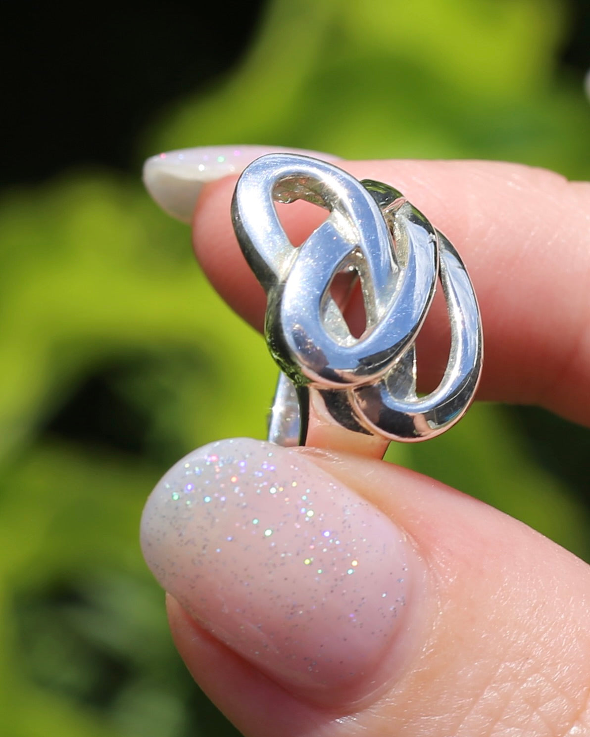 Celtic Feel Swirl Ring, Sterling Silver, size 6.5 or M1/2 (might fit smaller due to width), 6.81g