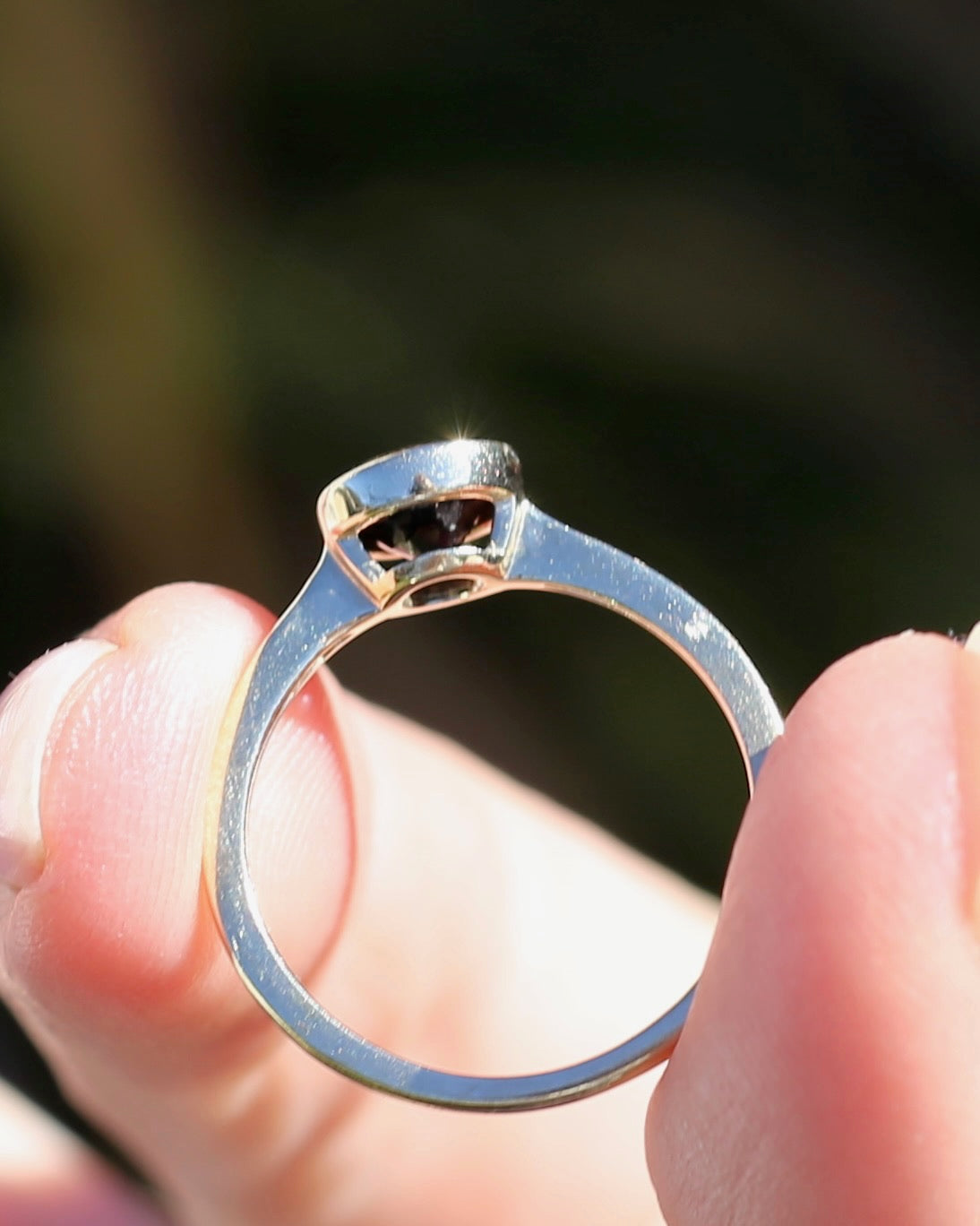 Bezel Set Opaque Navy Sapphire, 9ct Yellow Gold, size O or 7.25