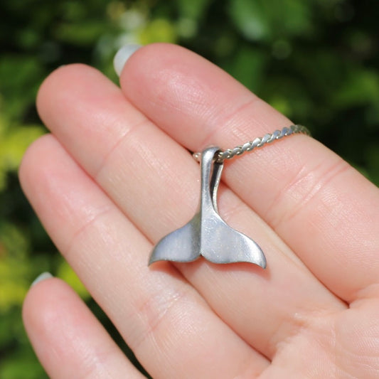 Vintage Silver Whale Tail Pendant, 2.22g