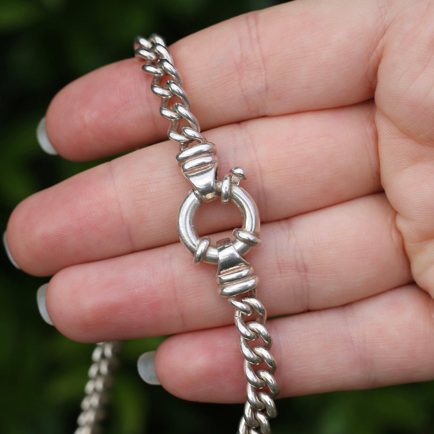 Silver Curb Chain with Italian Bolt Clasp, 45cm, 52.1g