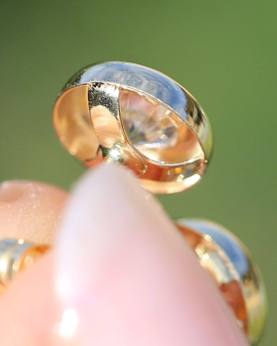 7mm Round Gold Bezel Set Studs, 9ct Yellow Gold, 0.65g