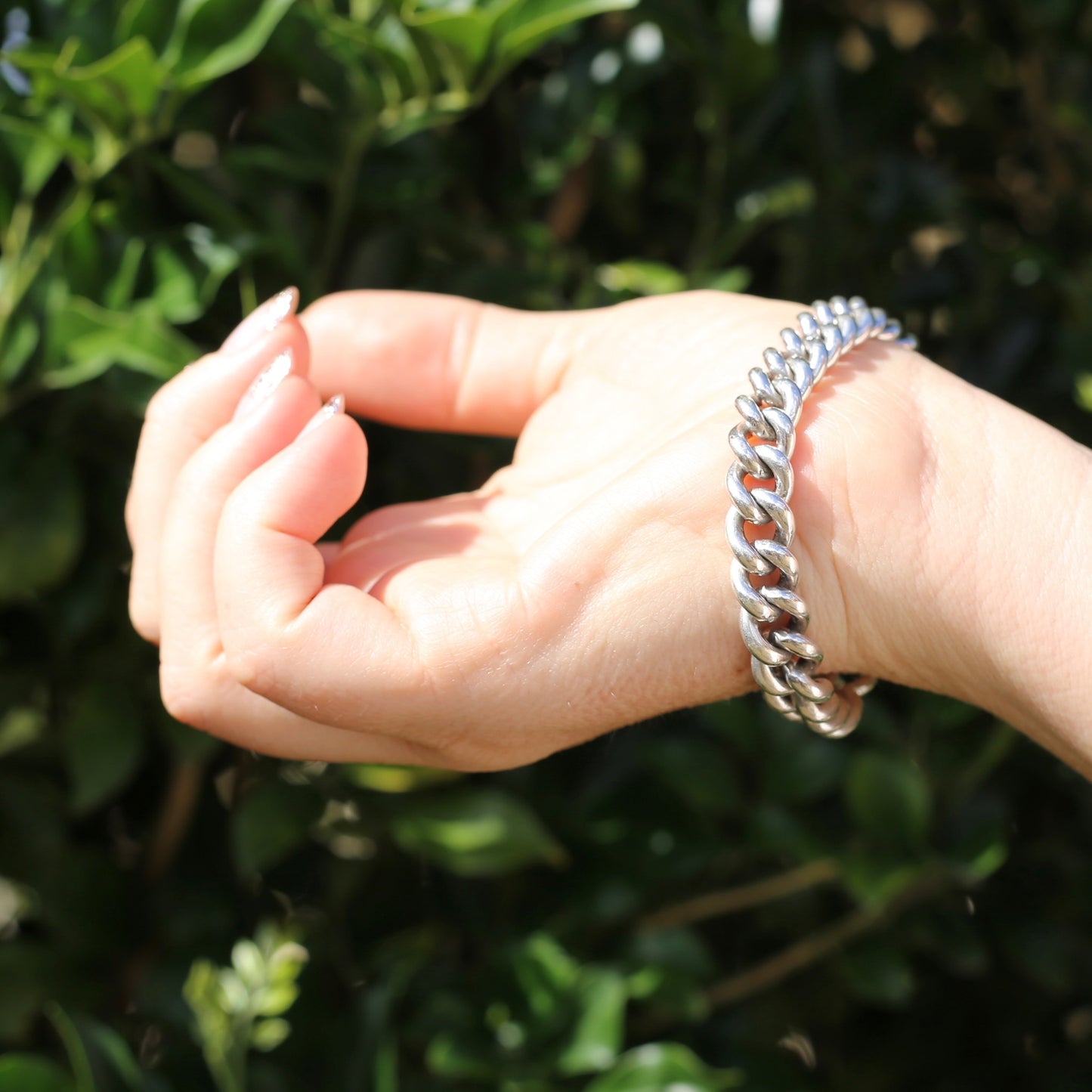 Vintage Silver Graduated Curb Chain Bracelet or Extender, 44.7g, 8 inches or just over 20cm