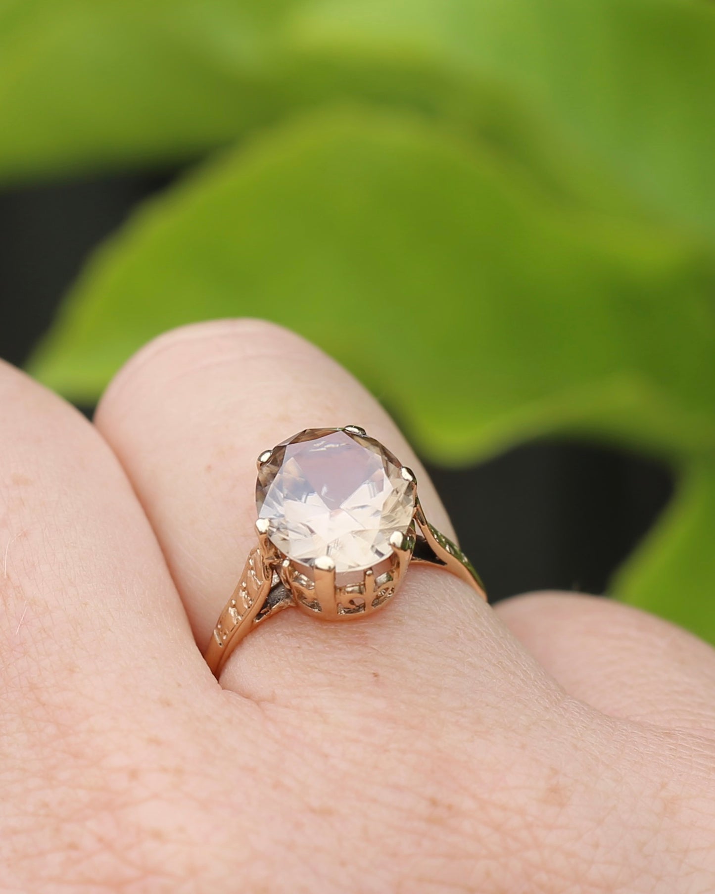 5.68ct Oval Natural Australian Zircon, In 1973 Birmingham Made Ring, 9ct Yellow Gold, size O1/2 or 7.5, 3.41g